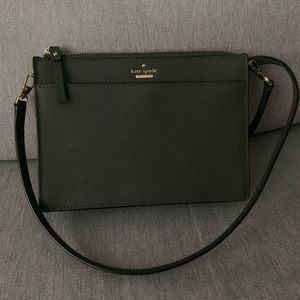 Kate Spade Crossbody Purse - Army green colour with gold detailing